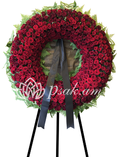 Classical funeral wreath with Red Roses Classical funeral wreath with Red Roses