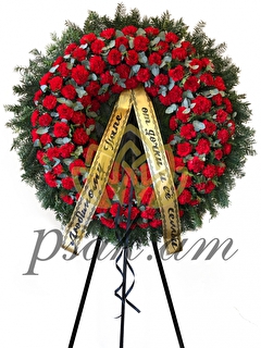 Wreath With Red Carnations Wreath With Red Carnations