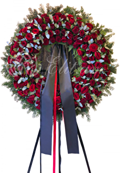 Funeral Wreath of Burgundy Roses Funeral Wreath of Burgundy Roses