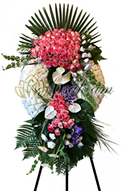Funeral wreath of Jumelia Roses and Carnations Funeral wreath of Jumelia Roses and Carnations