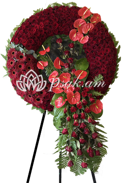 Funeral Spray with Red Anthuriums Funeral Spray with Red Anthuriums